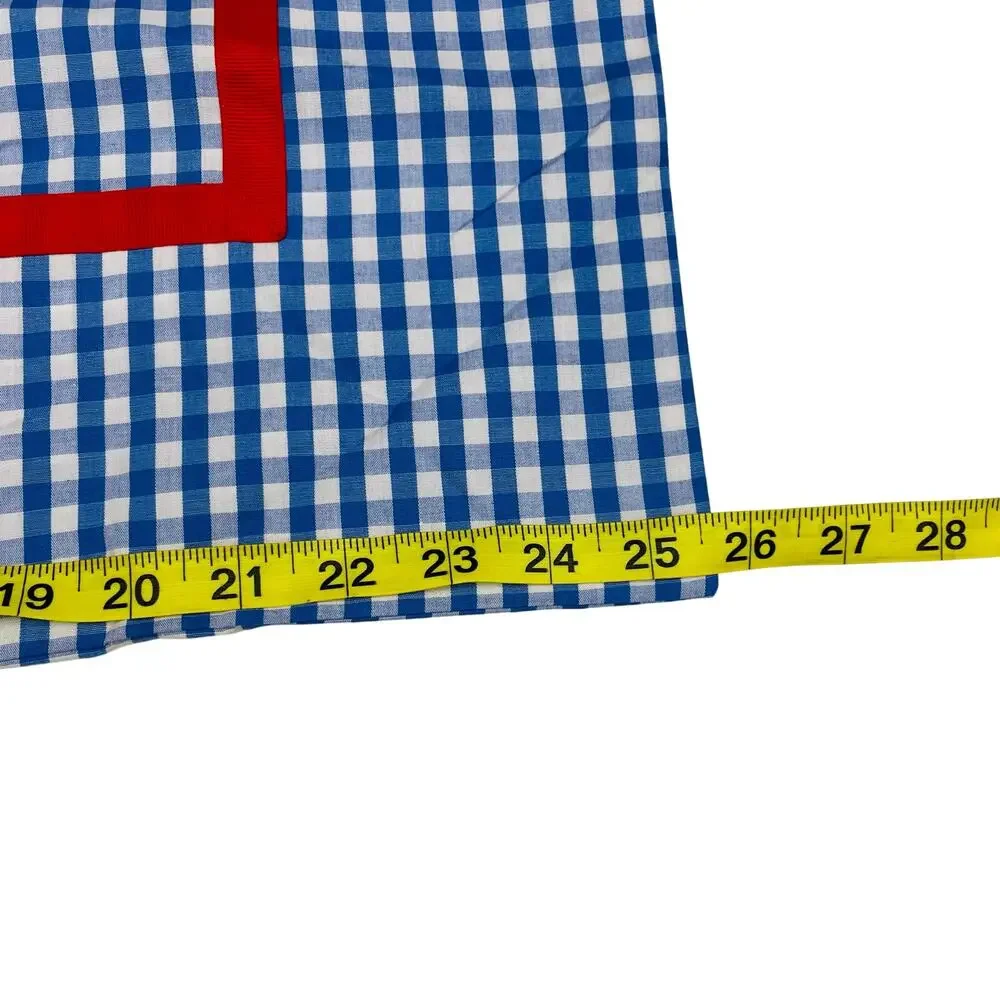 The Beaufort Bonnet Company Blue Gingham Pillow Cover with Red Border
